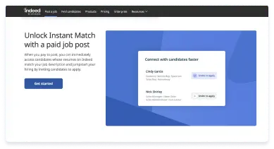 Activeer Instant Match met een betaalde vacatureplaatsing. Wanneer je betaalt om vacatures te plaatsen, krijg je onmiddellijk toegang tot kandidaten met cv's die aan je vacaturetekst beantwoorden en geef je je aanwervingsproces een vliegende start, door kandidaten uit te nodigen om te solliciteren.